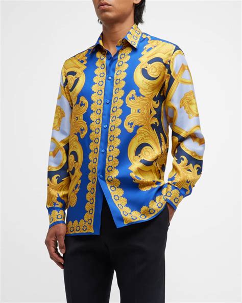 versace baroque silk shirt